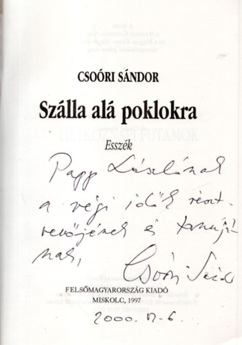 Cso�ri S�ndor - Sz�lla al� poklokra - Essz�k
