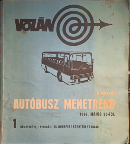 Hivatalos autóbusz menetrend 1976. május 30-tól