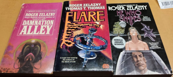 Roger Zelazny, Thomas T. Thomas, Kate Wilhelm - 3 db Roger Zelazny, angol: Damnation Alley + Flare + He Who Shapes/The Infinity Box
