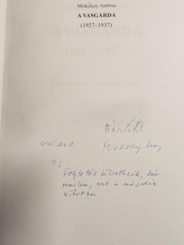 Miskolczy Ambrus - A Vasg�rda (1927-1937)
