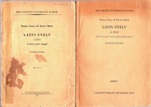 Komor Ilona-B. Rvsz Mria - Latin nyelv I-II.
