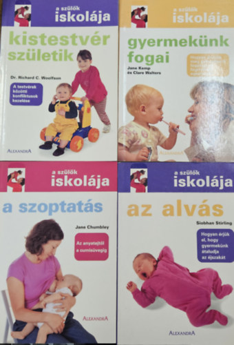4 db a Szülők iskolája sorozatból: A szoptatás + Az alvás + Kistestvér születik + Gyermekünk fogai