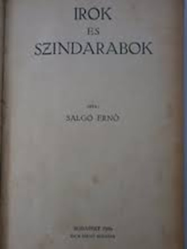 Salgó Ernő - Írók és színdarabok