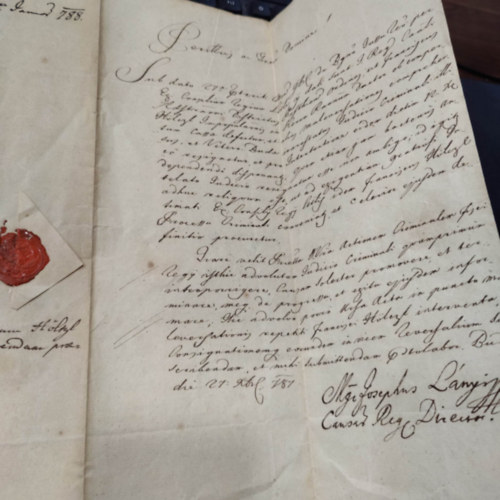 Lányi József királyi jogügyigazgató levele II. József uralkodása idejéből