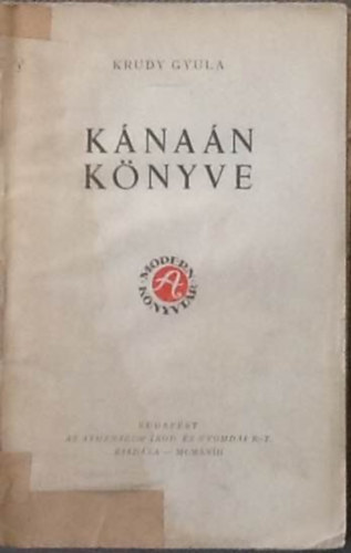 Krúdy Gyula - Kánaán könyve (I. kiadás)