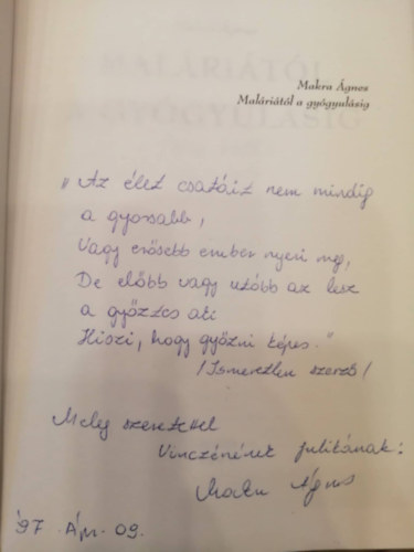 Makra �gnes - Mal�ri�t�l a gy�gyul�sig