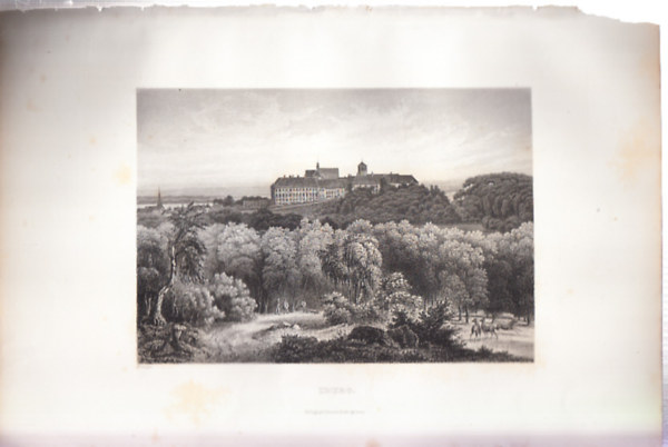 Iburg (28×18cm lapméretű eredeti acélmetszet) Németország (1860-as évek)