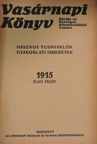 Vasárnapi Könyv 1915 első félév