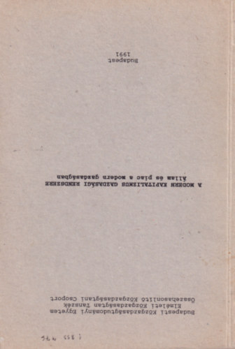 Gedeon Pter, Mosolyg Zsuzsa (szerk.), Kovcs Lszln - A modern kapitalizmus gazdasgi rendszere - llam s piac a modern gazdasgban