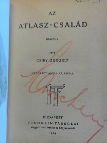 Csiky Gergely - Az Atlasz-csal�d