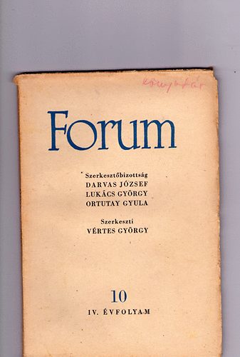 V�rtes Gy�rgy - Forum (foly�irat) 1949 okt�ber