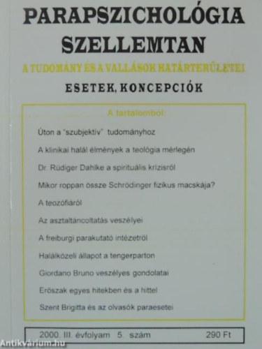 Parapszicholgia-szellemtan 2000.III.vfolyam 5.szm
