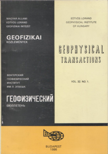 Müller Pál - Geofizikai Közlemények Vol. 32/1-4. (Teljes évfolyam, 4 kötetben)
