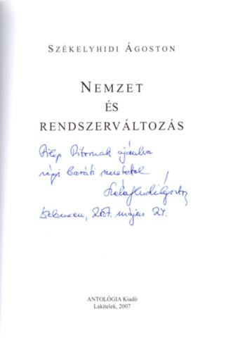 Sz�kelyhidi �goston - Nemzet �s rendszerv�ltoz�s
