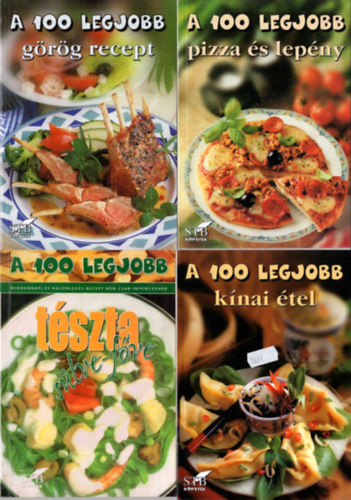 10 db A 100 legjobb recept: Pizza s lepny, Grg recept, Mikrohullm recept, Vegetrius tek, Egytltel, Magyar tel, Kposzts finomsg, Haltel, Knai tel, Tszta slve-fve