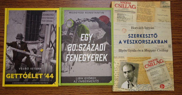 V�gs� Istv�n, Medgyesi Konstantin, Horv�th Istv�n - 3 k�nyv a V�szkkoszakr�l �s annak h�seir�l: Gett��let '44, Egy 20. sz�zadi fenegyerek, Szerkeszt� a v�szkorszakban