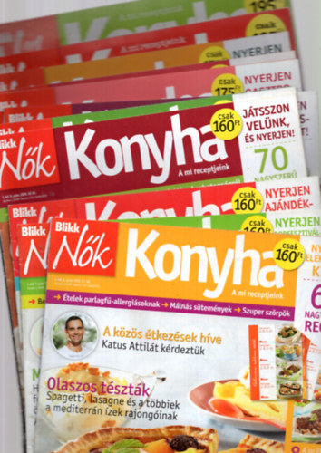 Fazekas Kira (szerk.) - 13 db Blikk nk konyhja 2009. I. vf. 2., 5., 6., 7., 8., 9., 10. szm; 2010. II. vf. 1., 2., 8., 9. szm; 2011. III. vf. 5., 6. szm
