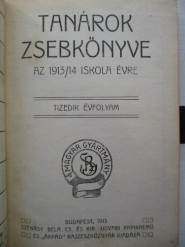 Tan�rok zsebk�nyve az 1913/14. iskolai �vre