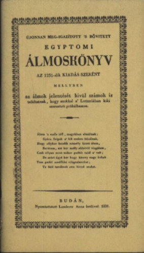 Egyiptomi álmoskönyv (reprint)