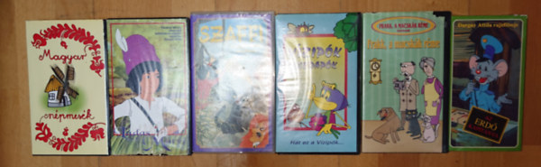 Dargay Attila, Fazekas Mihály, Bálint Ágnes - 6 klasszikus magyar mesefilm VHS-en: Az erdő kapitánya, Frakk, a macskák réme, Vizipók, csodapók, Magyar népmesék, Lúdas Matyi,, Szaffi