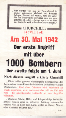 Churchill: Am 30. Mai 1942 Der erste Angriff mit ber 1000 Bombern...(rplap)