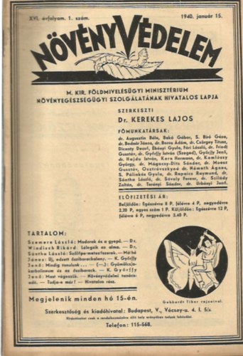Dr. Kerekes Lajos - Kert�szet XVI. �vfolyam 1-12. sz�m - 1940. teljes �vfolyam