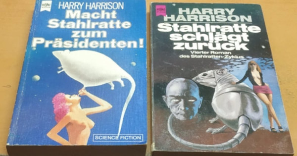 Harry Harrison, Wilhelm Heyne Verlag - 2 db Harry Harrison: Macht Stahlratte zum Prasidenten! (4096) + Stahlratte Schlagt Zurck (4490)