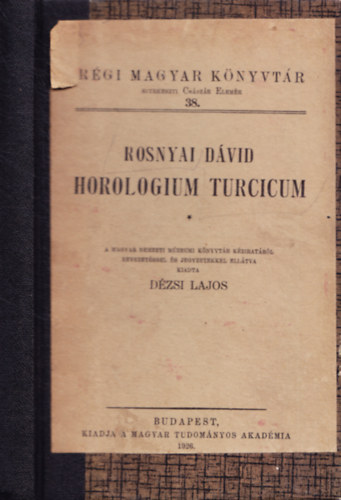 Rosnyai Dávid - Horologium turcicum