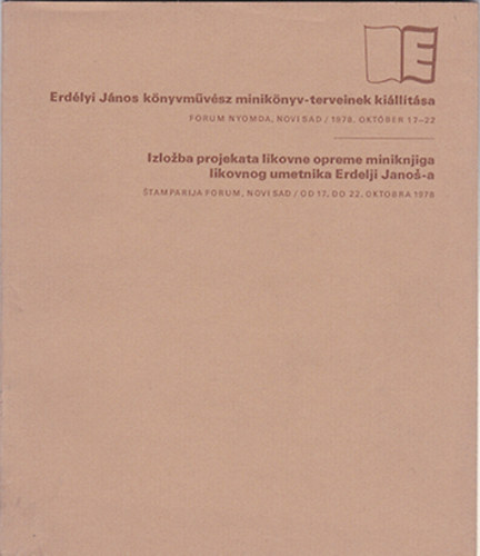 Erd�lyi J�nos k�nyvm�v�sz minik�nyv-terveinek ki�ll�t�sa