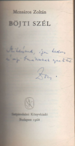 Mensáros Zoltán - Böjti szél