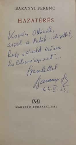 Baranyi Ferenc - Hazat�r�s