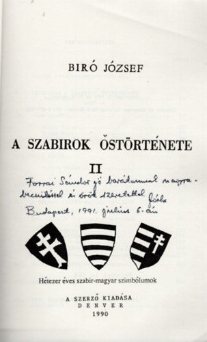 Bir Jzsef - A Szabirok strtnete II. - dediklt- csak a 2. ktet