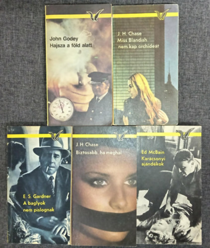 John Godey, J. H. Chase, Erle Stanley Gardner, J.H. Chase, Ed McBain - (5db) Albatrosz krimi k�nyvcsomag: Hajsza a f�ld alatt / Miss Blandish nem kap orchide�t / A baglyok nem pislognak / Biztosabb, ha meghal / Kar�csonyi aj�nd�kok