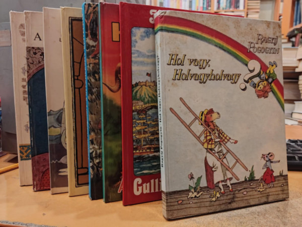 Ragyij Pogonyin, Jonathan Swfit, Rudyard Kipling, Florence Montgomery, A.I. Sarov, I. Lityinyeckij - 8 db meseknyv: Hol vagy, Holvagyholvagy?; Gulliver utazsai; llatmesk; A gyermekszv rejtelmei; A borsszememberke s az egygy legnyke; A termszet, mint baromter; Mese a ltuszvirgrl; Ers mack