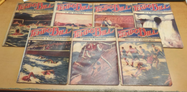 7 db Tempo Bill: A sorsd�nt� n�gym�teres (3.); �tsz�r az els�s�g�rt (4.); �t a Niagar�n (5.); J�t�k a hal�llal (6.); K�zdelem a vil�grekord�rt (7.); Izmok tus�ja (9.); A j�g bajnoka (10.)