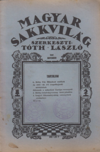 Tth Lszl (szerk.) - Magyar Sakkvilg 1941 November