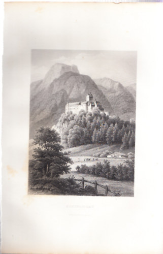 Hohenaschau (18×28cm lapméretű eredeti acélmetszet) Németország (1860-as évek)