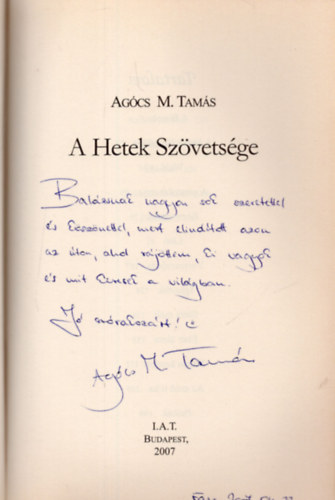 Agcs M. Tams - A hetek szvetsge