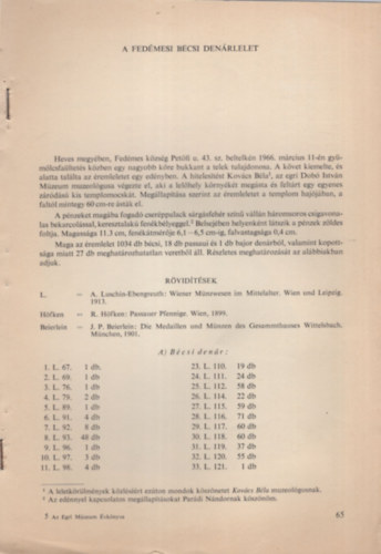 Gedai Istvn - A fedmesi bcsi denrlelet -Klnlenyomat