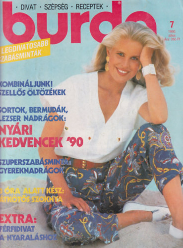 Burda 1990/7. (Hrom szabsminta mellklettel)