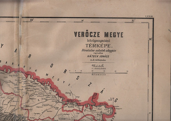 H�tsek Ign�cz - Ver�cze megye k�zigazgat�si t�rk�pe
