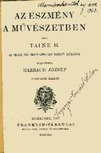 H. (ford. Harrach Jzsef) Taine - Az eszmny a mvszetben