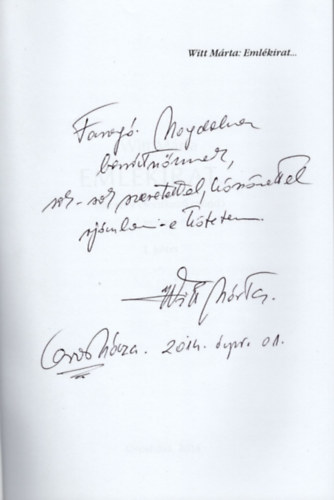 Witt M�rta - Eml�kirat Versek �s t�rt�netek I-II. k�tet ( dedik�lt )