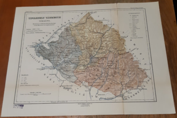Kogutowicz megyei térképek - Udvarhely Vármegye térképe (1900 körül, önálló lap)