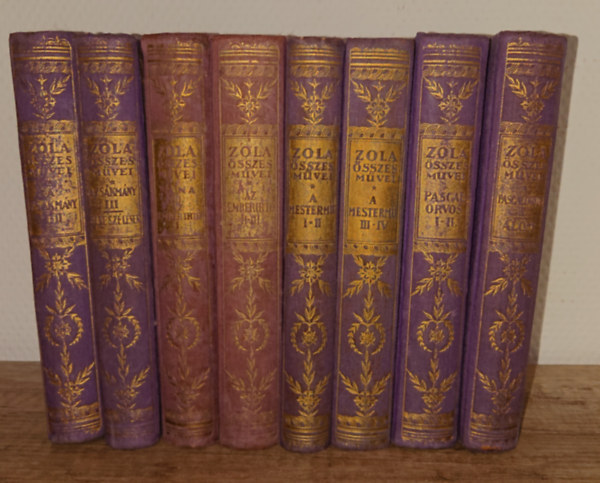 Emile Zola - 8 k�tet Emile Zola plakettel ell�tott �letm�sorozat�b�l: A zs�km�ny I., A zs�km�ny III., Nana III., Az emberirt� II., A mesterm� I., A mesterm� III., Pascal orvos I., Pascal orvos III.