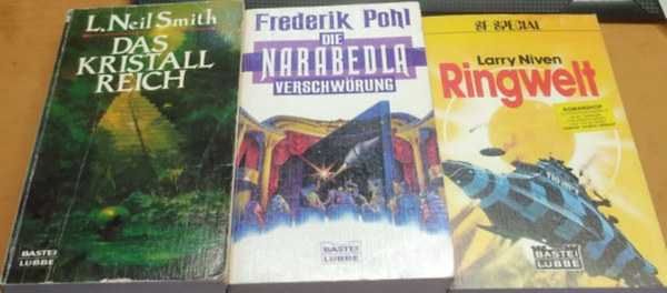 Frederik Pohl, L. Neil Smith, Larry Niven, Bastei-Verlag - 3 db Bastei-Lbbe Sci-fi: Das Kristall Reich (24 127) + Die Narabedla Verschwrung (24 128) + Ringwelt (24 003)(3 ktet)