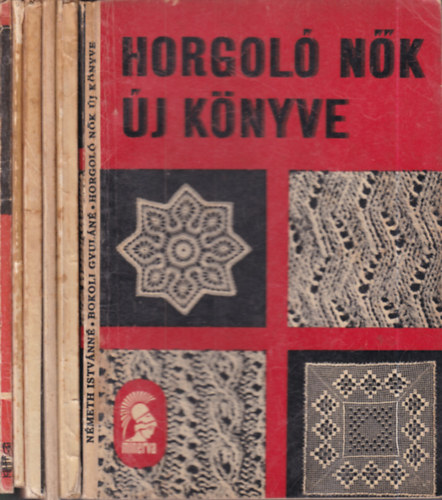 6 db. horgol�s (Horgol� n�k �j k�nyve 1968 + Horgol� n�k k�nyve 1959 + Leg�jabb horgol�k�nyv 1962 + �gy horgoljunk 1963 + 40 k�t�tt, horgolt model 1968 + �j horgol�sok 1967)