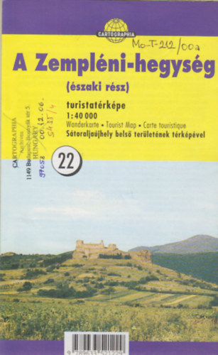 A Zemplni-hegysg turistatrkpe (szaki rsz) 1:40 000