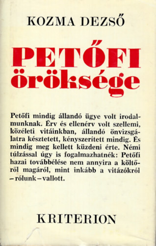 Kozma Dezső - Petőfi öröksége - Két tanulmány