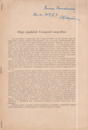 dr. P�czely Attila - R�gi n�pdalok Csongr�d megy�ben (dedik�lt)